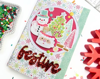 Festive Mini album using Tinsel Time by Doodlebug Designs Kit| Physical Scrapbook Kit| VIDEO & (PDF Instructions)
