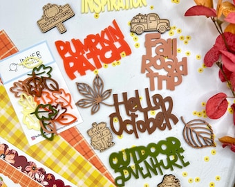 Fal For You Kit | Acrylic & Wood Embellishments | Fall Scrapbook, Album, Cardmaking, Journaling Supplies