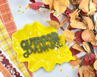Outdoor Adventure Acrylic Title | Fall Word Embellishment for Card Making and DIY Art Projects