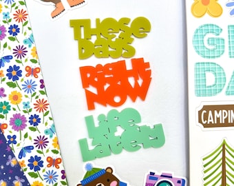 These Days • Right Now • Life Lately Acrylic Word Set | Scrapbook Embellishments | Memory Keeping Titles | Pack of 3