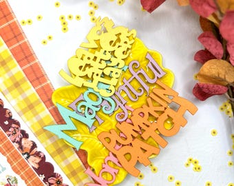 Fall Suede Words | Fall Scrapbook Embellishments | Autumn Titles | Pumpkin Patch | Magical | Frightful