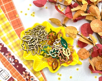 Mini Fall Leaf Confetti | Acrylic Autumn Leaf Shapes for Scrapbooking and Card Making (24)