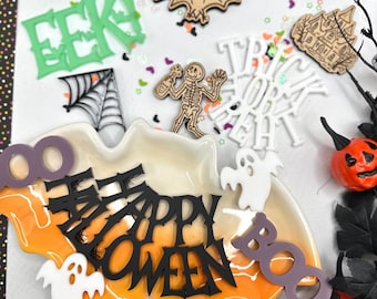 Spooky Fun Halloween Acrylic & Wood Embellishments Kit – Scrapbooking, Card Making