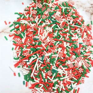 Peppermint and Sprinkles POLYMER SLICES or Polymer Sequin Mix| Clay slices| Mixed Polymer clay| Sprinkles| Arts and Crafts| Confetti