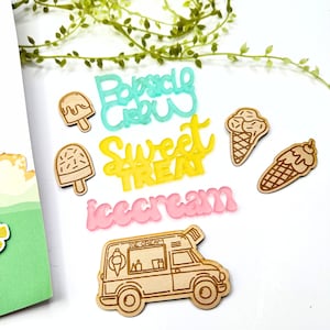 Paletas, dulces y helados con adornos de chapa / Para álbumes de recortes / Elaboración de papel / Fabricación de tarjetas / Adornos / Grabados / Bricolaje