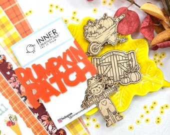 Pumpkin Patch Acrylic Word Embellisment|Scrapbooking|Card Making|Arts and Crafts| Crafts Supplies