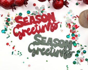 Season  Greetings  Acrylic Word Embellisment|Scrapbooking|Card Making|Arts and Crafts| Crafts Supplies