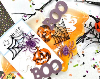 Haunted Night Confetti | Tokens| Acrylic Halloween Shape Confetti for Scrapbooking and Card Making
