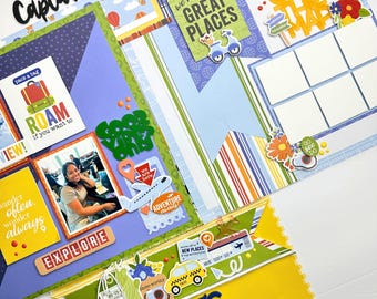 Born to Travel Scrapbook Kit: Echo Park, 5 Layouts - PHYSICAL KIT