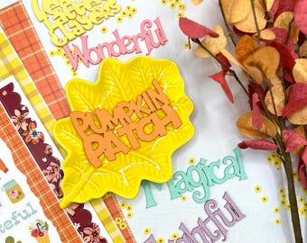Fall Suede Words | Fall Scrapbook Embellishments | Autumn Titles | Pumpkin Patch | Magical | Frightful
