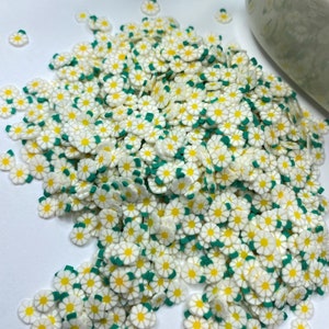 White Daisy Polymer Clay Slices: Arts, Crafts, Confetti Sprinkles