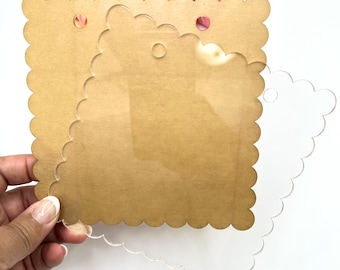 Scalloped Mini Album Base 5.5x5.5 | Acrylic Scrapbook Album | DIY Photo Album Kit