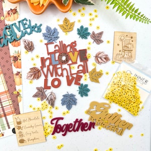 ZESTAW OZDOBÓW JESIENNYCH 2024 | Ozdoby akrylowe | Ozdoby drewniane | Scrapbooking | Tworzenie kartek | Zrób to sam | Sztuka i rzemiosło