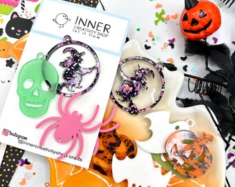 Halloween Charm Set | Acrylic Halloween Charms for Earrings, Dangles & Bag Tags