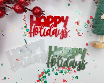 Happy Holidays  Embellishment | For Scrapbooking| Paper Crafting| Card Making| Embellishment| Engraved | DIY's