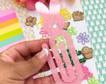 Jumbo Bunny Paper Clip | Easter Planner Clip | Spring Bookmark Clip | Acrylic Bunny Clip | Cute Journal Accessory | Easter Basket Gift