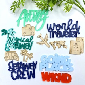 Zestaw do ozdabiania Traveler | Ozdoby akrylowe | Ozdoby drewniane | Scrapbooking | Tworzenie kartek | DIY | Sztuka i rzemiosło