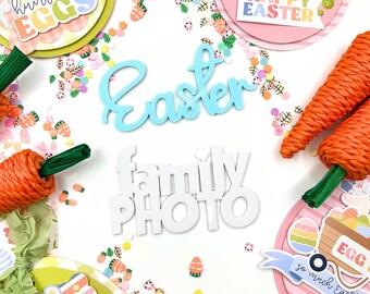 Easter & Family Photo Acrylic Words- Scrapbooking Embellishments| Cardmaking Supplie| Spring Craft Decor|DIY
