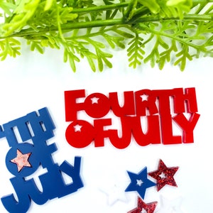 4. Juli | 4. Juli Acryl Wort Verzierung | Für Scrapbooking| Papierarbeit| Kartenherstellung| Verzierung| DIY es
