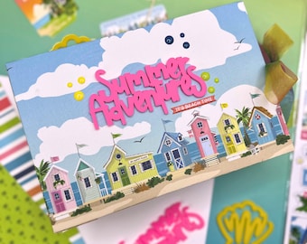 Beach Town Summer Adventures Mini Album Kit| Physical Scrapbook Kit| VIDEO & (PDF Instructions)