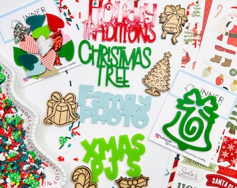Christmas Acrylic Word Set – Holiday Scrapbooking Embellishments