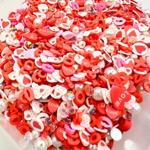 Strawbery Love Polymer or Sequin Mix| Clay slices| Mixed Polymer clay| Sprinkles| Arts and Crafts