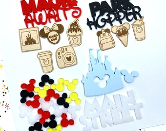 Acrylic & Wood Embellishment Kit: Magic Awaits, Park Hopper, Mouse Confetti