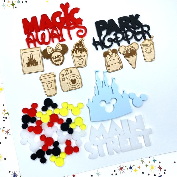 Acrylic & Wood Embellishment Kit: Magic Awaits, Park Hopper, Mouse Confetti