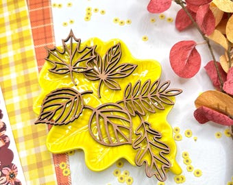 Large Maple Leaf Embellishments | Wood Fall Leaves | Autumn Scrapbook Embellishments | DIY Crafts