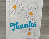Daisy Layered Thank You Card SVG Floral Papercraft Design Cricut Silhouette Card Making File