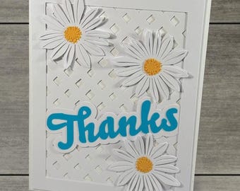 Daisy Layered Thank You Card SVG Floral Papercraft Design Cricut Silhouette Card Making File