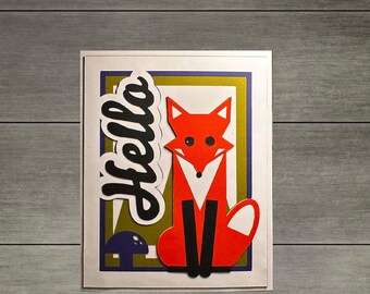 3D Fox & Mushroom Greeting Card SVG DIY Layered Design Digital Download