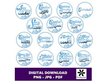 Cruise Sayings PNG Clip Art Bundle for Sublimation for groups, family, or gifts on shirts, bags, or cups