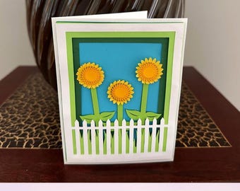 Sunflower 3D Card SVG Layered Greeting Card Cut File Digital Download