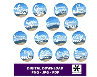 Cruise Sayings PNG Clip Art Bundle for Sublimation for groups, family, or gifts on shirts, bags, or cups