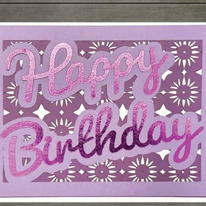 Tarjeta de cumpleaños en capas 3D SVG, archivo de corte digital, descarga