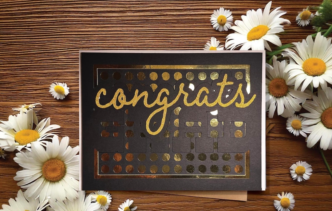 Congrats Grad 3D Layered Card SVG DIY Graduation Card Digital Download ...