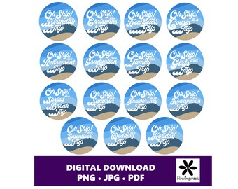 Oh Ship! It's a ... Trip Cruise PNG Clip Art Bundle for Sublimation for groups, family, or gifts on shirts, bags, or cups