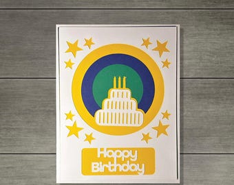 Birthday Cake Card SVG 3D Layered Celebration Papercraft Cricut Silhouette Card File