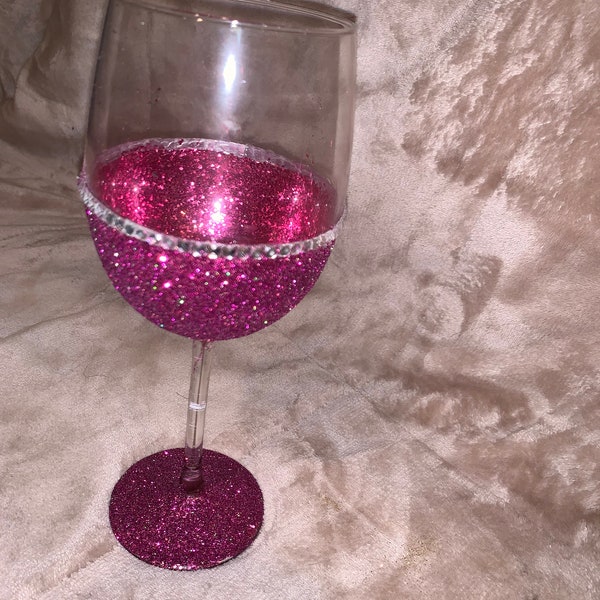 Glitter Wine Glasses Etsy