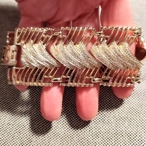 7&quot; Vintage Coro Silvertone Bracelet Marked with Pegasus