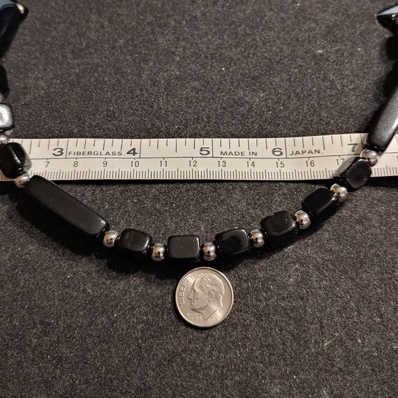 Vintage Trifari Black and Silvertone Necklace. Bl… - image 7