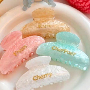 Personalized Hair Claw Clips with Name - Boho Large Hair Claw, Bridal Hair Claw, Non-Slip, Eco-Friendly, Mother’s Day Gift