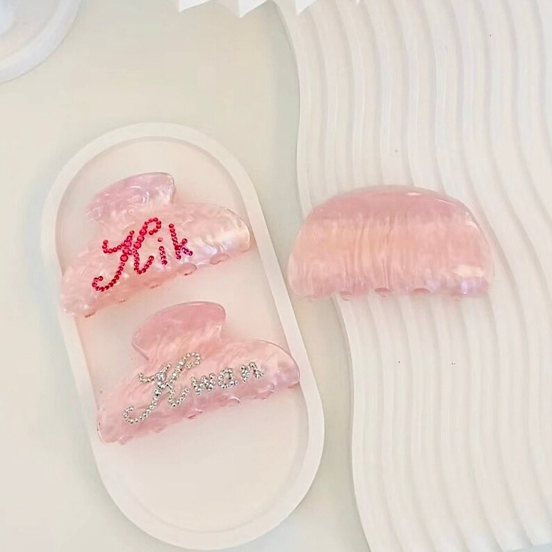 Personalized Name Hair Claw Hair Clips Sparkling Diamond Etsy