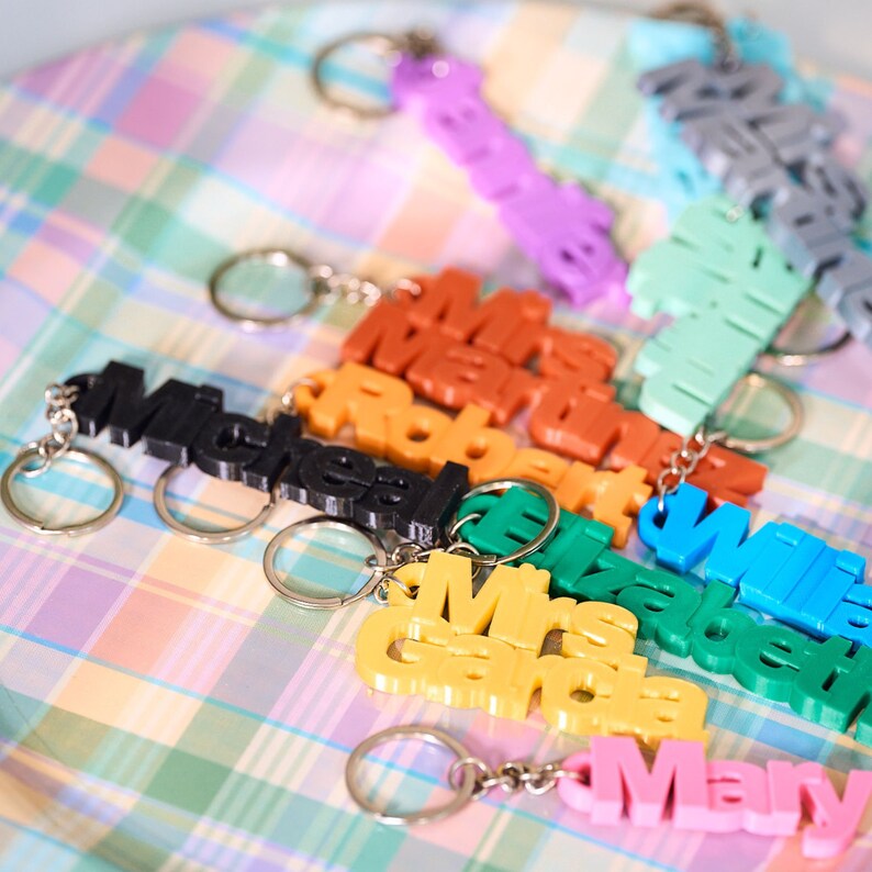 Custom 3D Printed Keychain- Personalized Name Tag, Bag Keychains ...