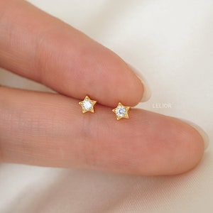 Dainty Gold Star Stud Earrings • Silver Star Stud Earrings • Star CZ Studs • Minimalist Star Stud Earrings • Gift for Her • Mini Earrings