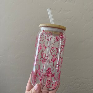Verre de fleurs - Verre de canette de bière - Verre à café - Verre à café glacé - Coupe en verre - Bière en canette de café