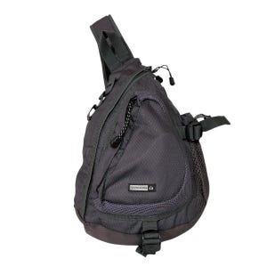 Vintage Grand Stone Techwear Sling Bag - Dark Grey Ripstop Tactical Crossbody - Urban Gorpcore Chest Pack