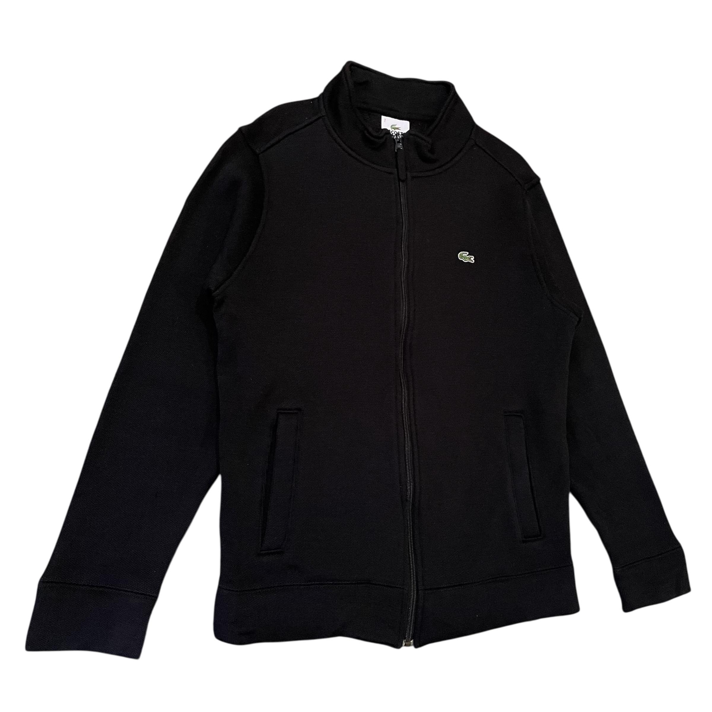 Vintage Lacoste Sport Full Zip Knit Jacket Black Made in Japan