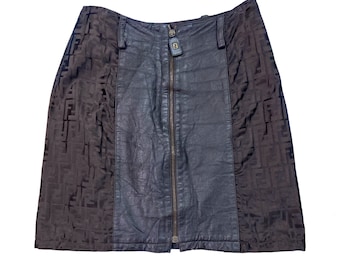 Vintage Fendi Zucca Monogram Mini Skirt